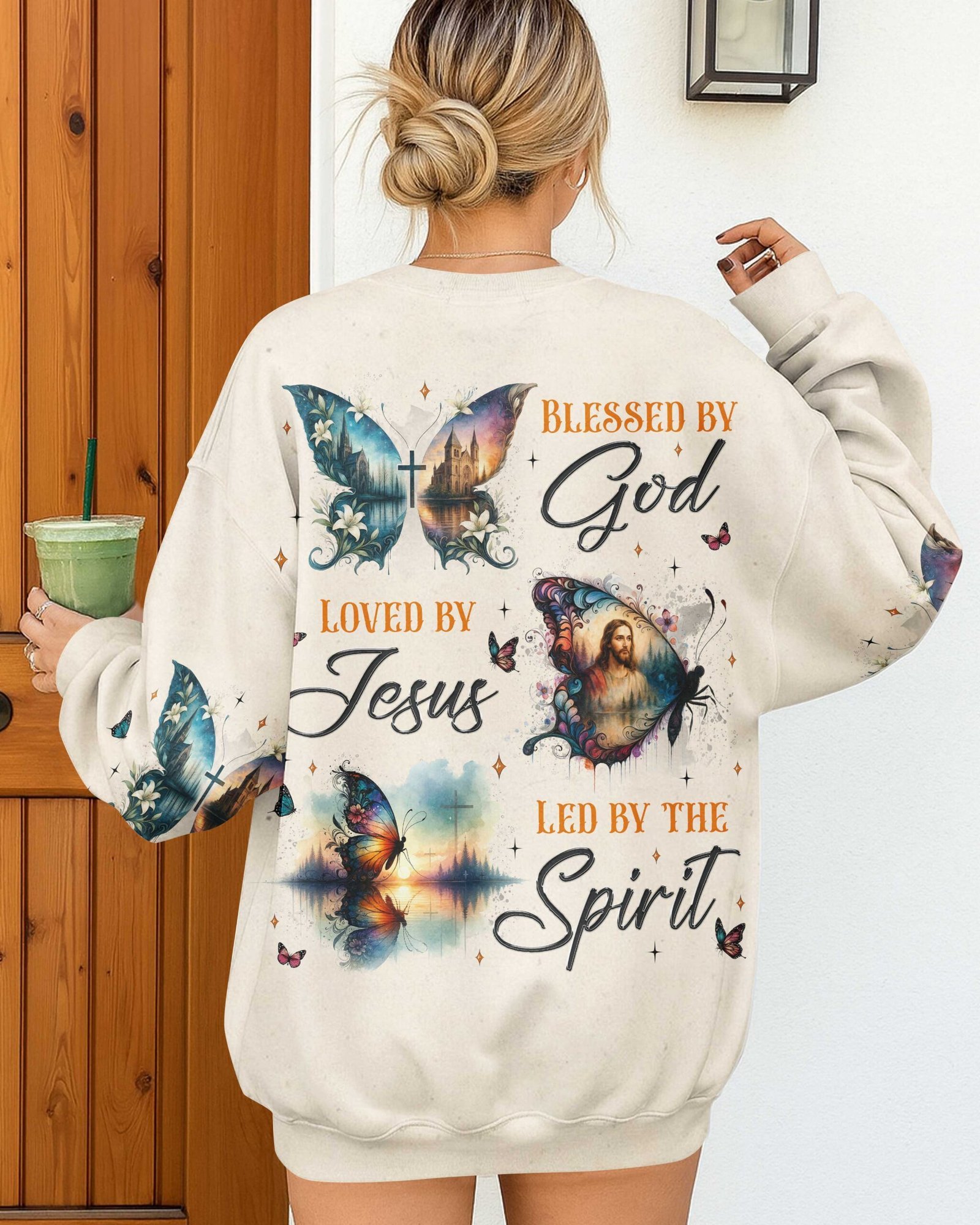 Blessed By God Loved By Jesus Led By The Spirit T-Shirt - Image 7