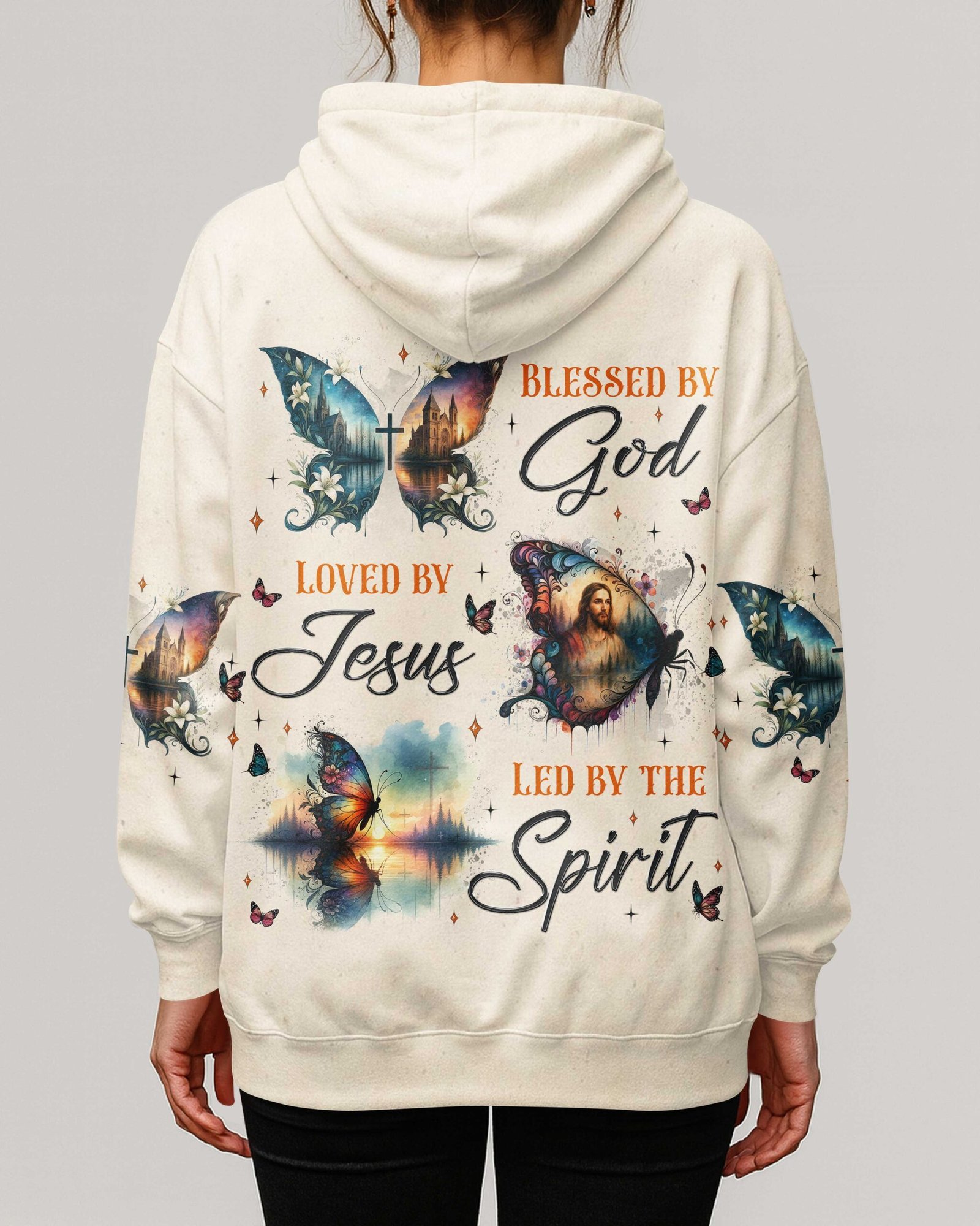 Blessed By God Loved By Jesus Led By The Spirit T-Shirt - Image 11