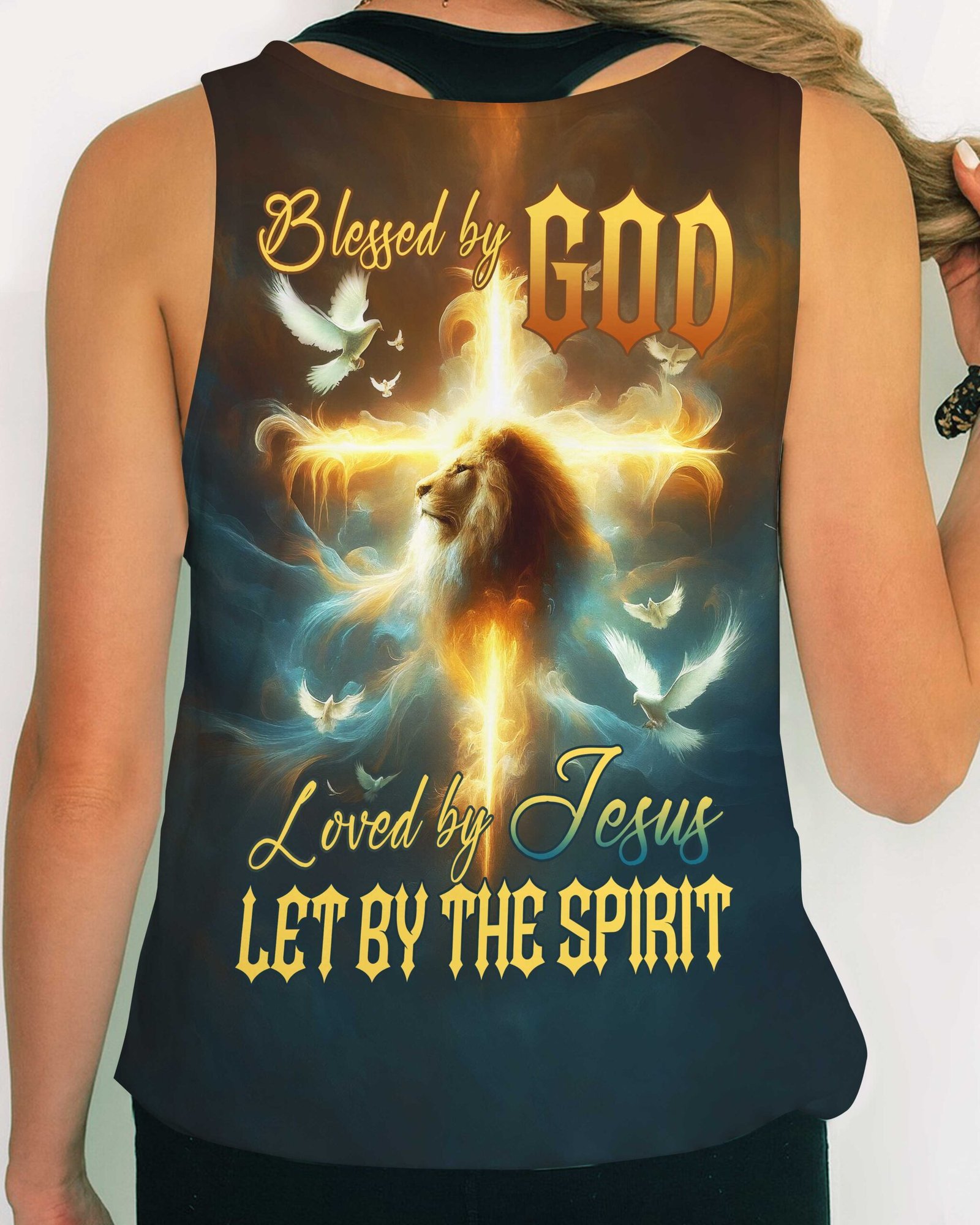 Blessed By God Loved By Jesus Let By The Spirit T-Shirt - Image 11