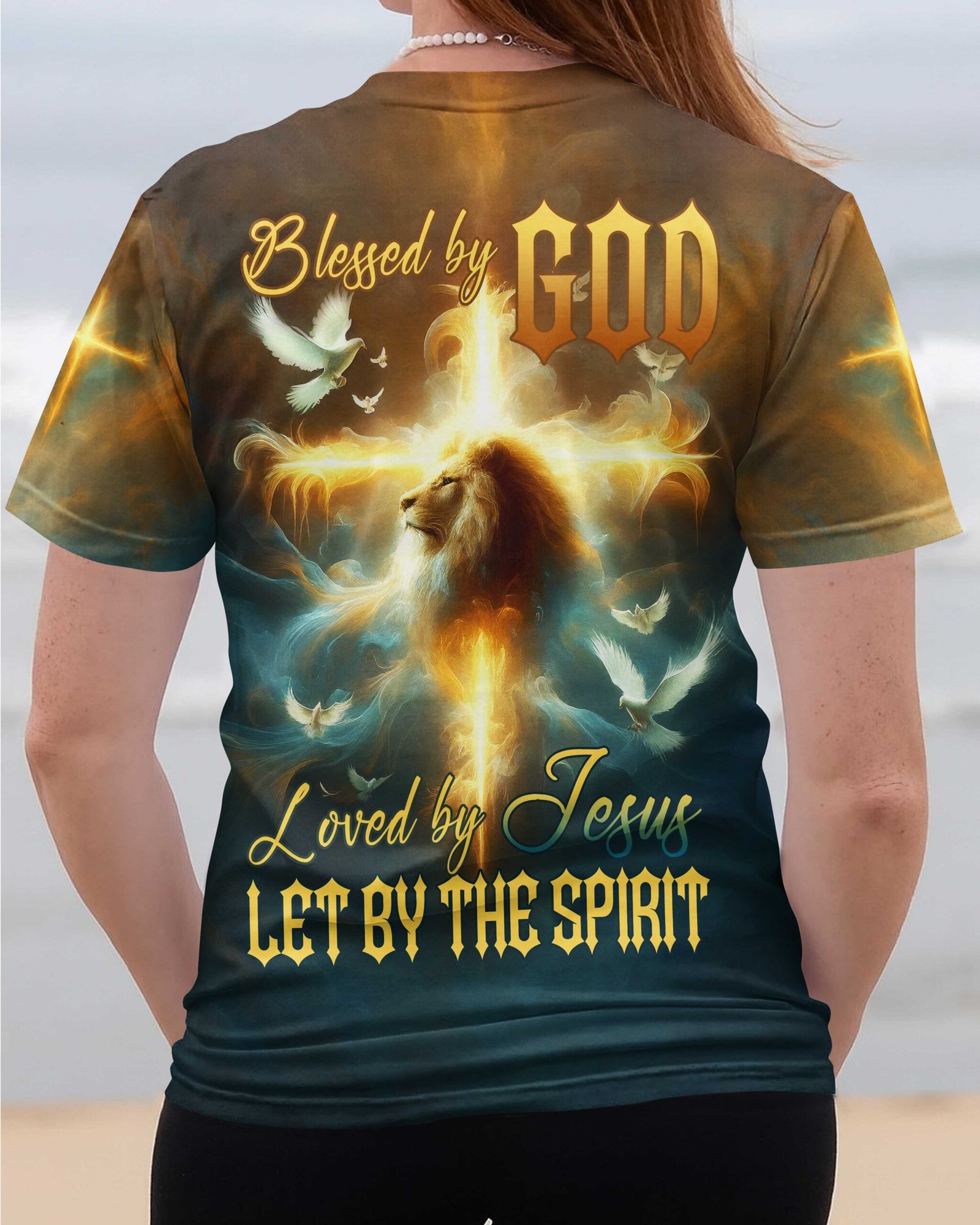 Blessed By God Loved By Jesus Let By The Spirit T-Shirt - Image 9